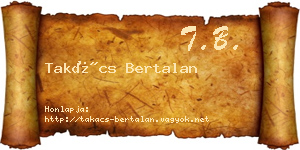 Takács Bertalan névjegykártya